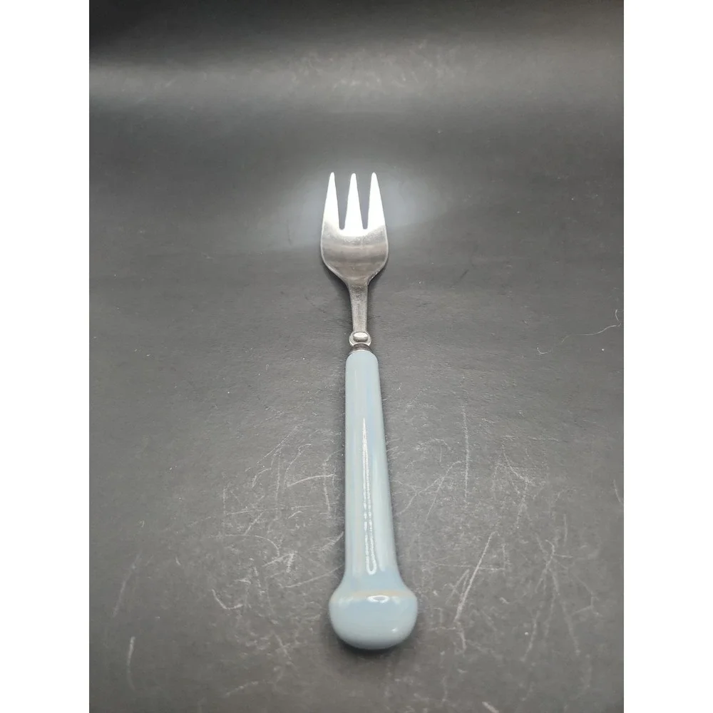 Rare‎ Blue Handled VTG Denby Regency Castile Salad/Dessert Fork Made In Egland